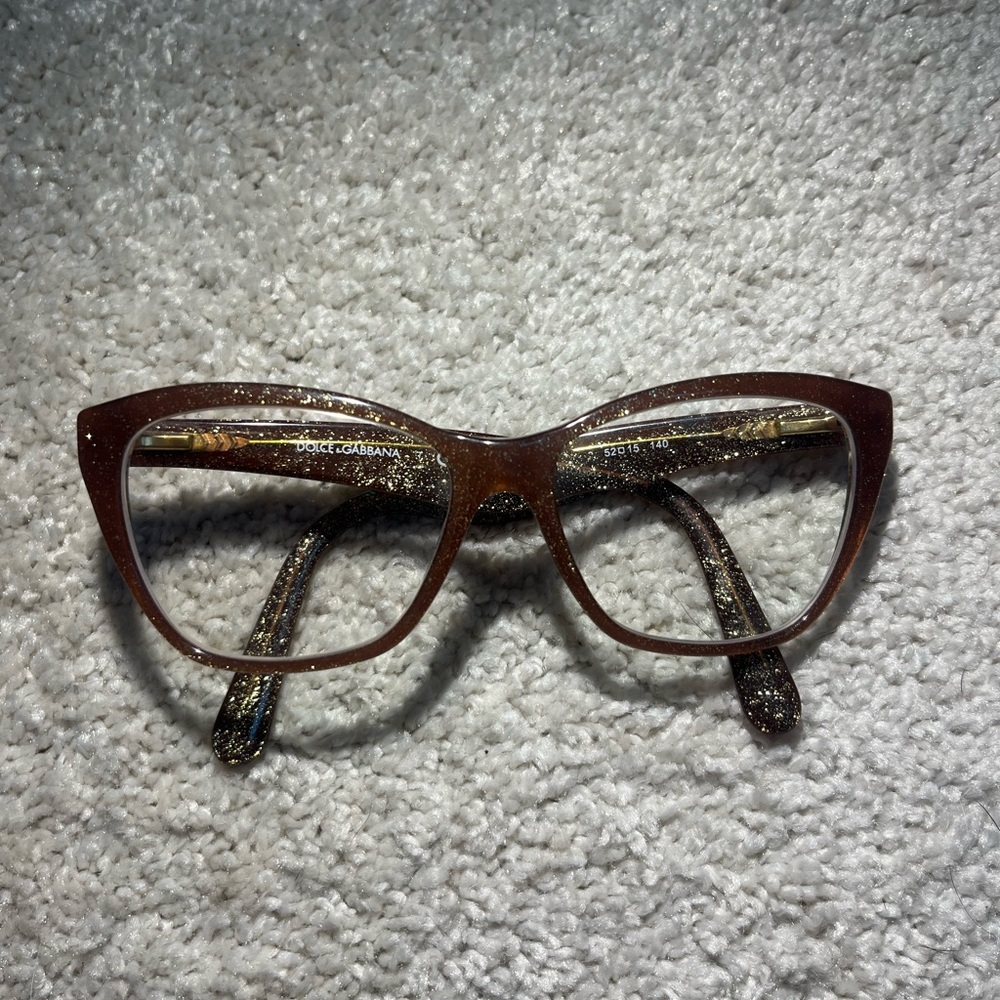 Dolce & Gabbana Brown Glitter Glasses